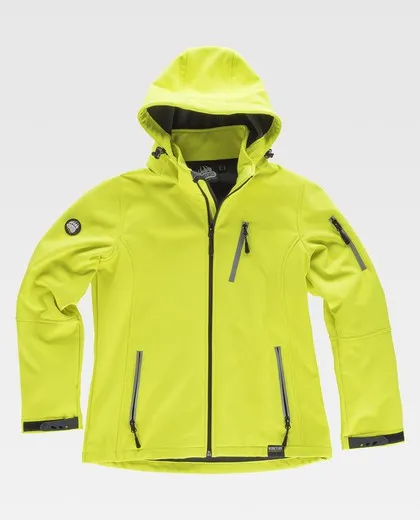 Workshell de mujer con capucha y detalles reflectante Amarillo