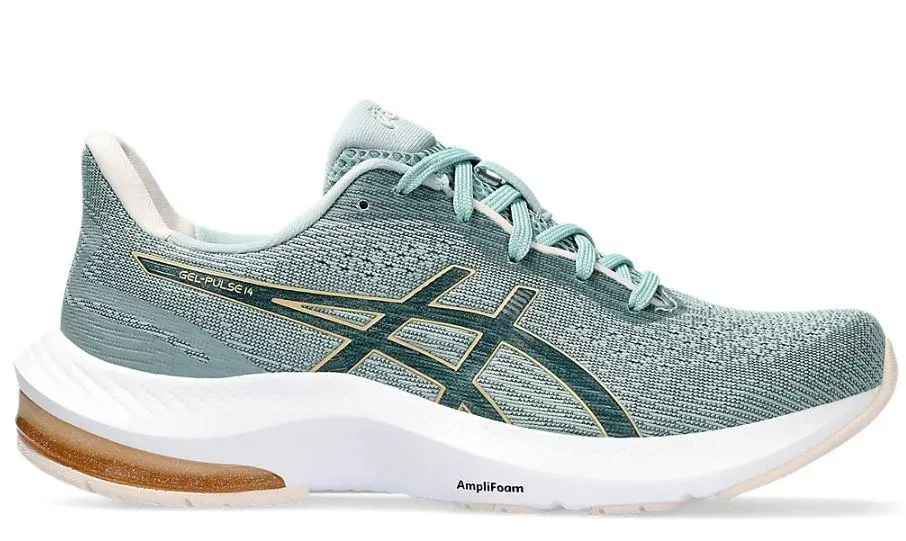 ZAPATILLAS ASICS GELPULSE 14 MUJER VERDE/CHAMPAGNE