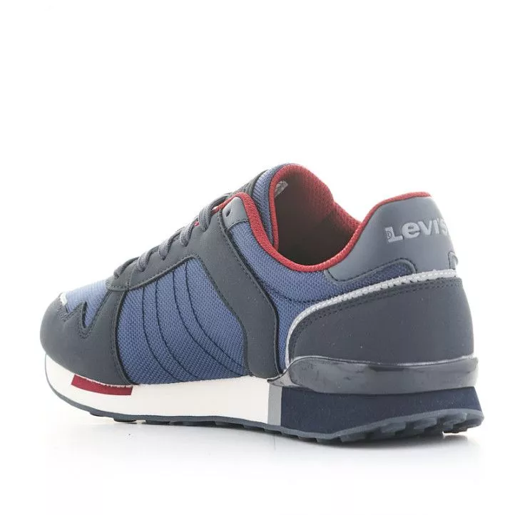 Zapatillas deportivas Levi's azules con suela blanca y detalles rojos