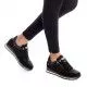 Zapatillas deportivas Refresh negras con detalles plateados, cordones y cremallera