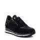 Zapatillas deportivas Refresh negras con detalles plateados, cordones y cremallera