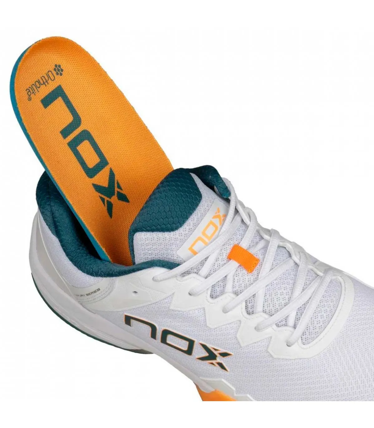 Zapatillas Nox de Padel ML10 Hexa Blanco Albaricoque