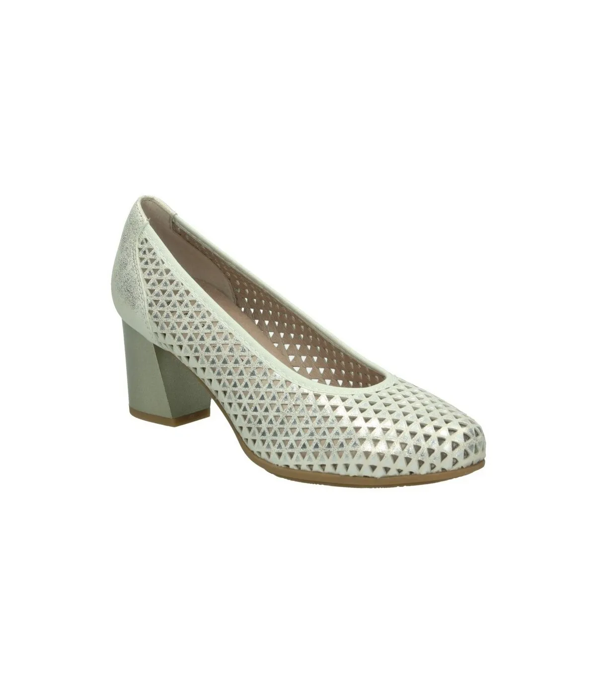 Zapato corte salón con formas geométricas