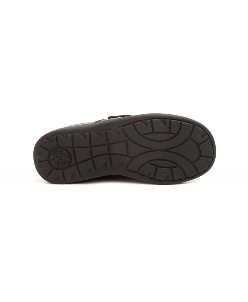 Zapatos Colegial Niño Piel Negro Cierre Velcro