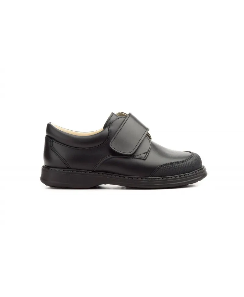 Zapatos Colegial Niño Piel Negro Cierre Velcro