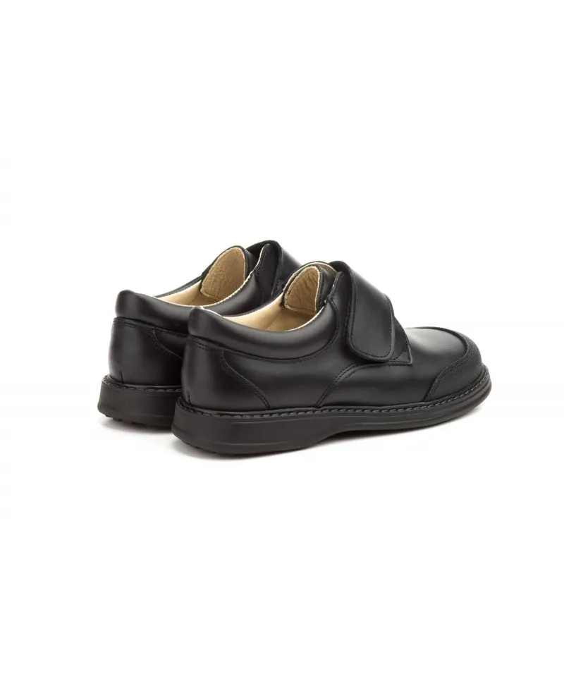 Zapatos Colegial Niño Piel Negro Cierre Velcro