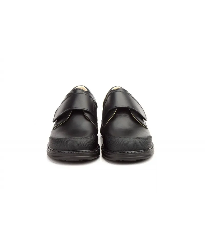 Zapatos Colegial Niño Piel Negro Cierre Velcro