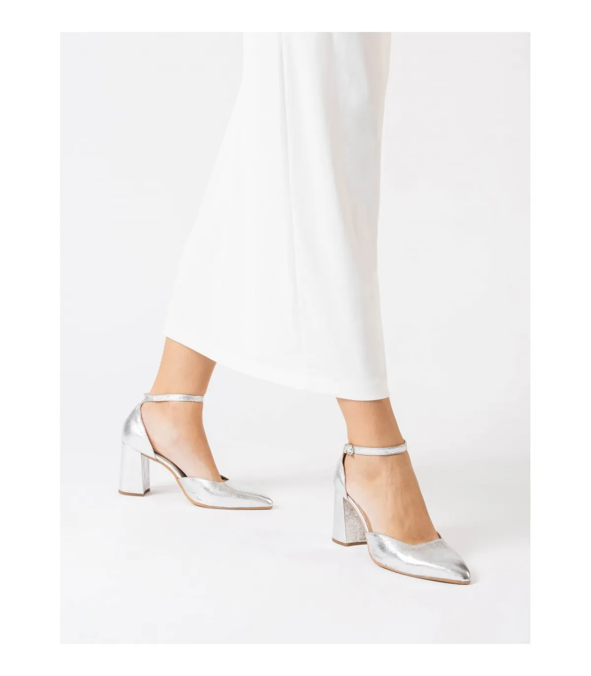Zapatos de tacón Fátima plata Metalizados