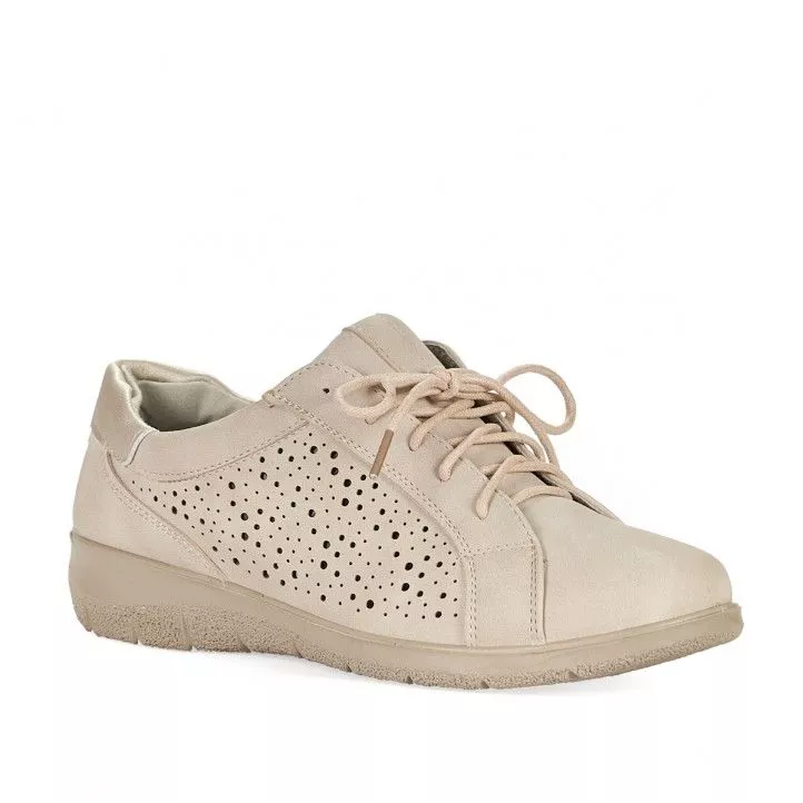 Zapatos planos You Too beige perforado