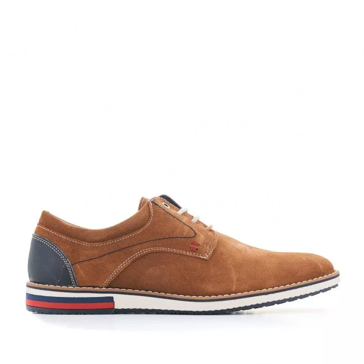 Zapatos sport Lobo de piel marrones y detalles en azul y rojo