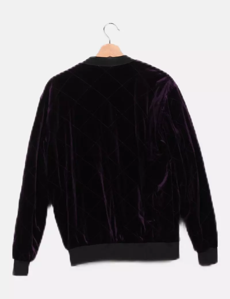 Zara Chaqueta bomber terciopelo morada