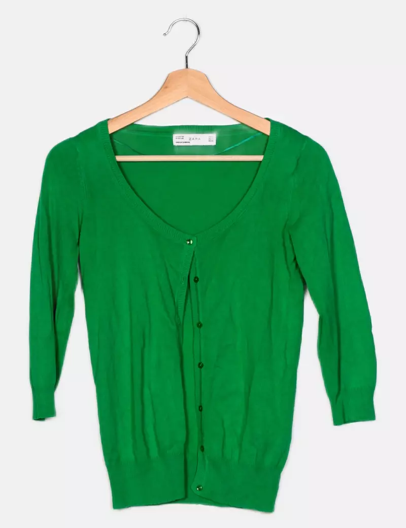 Zara Chaqueta de punto de punto