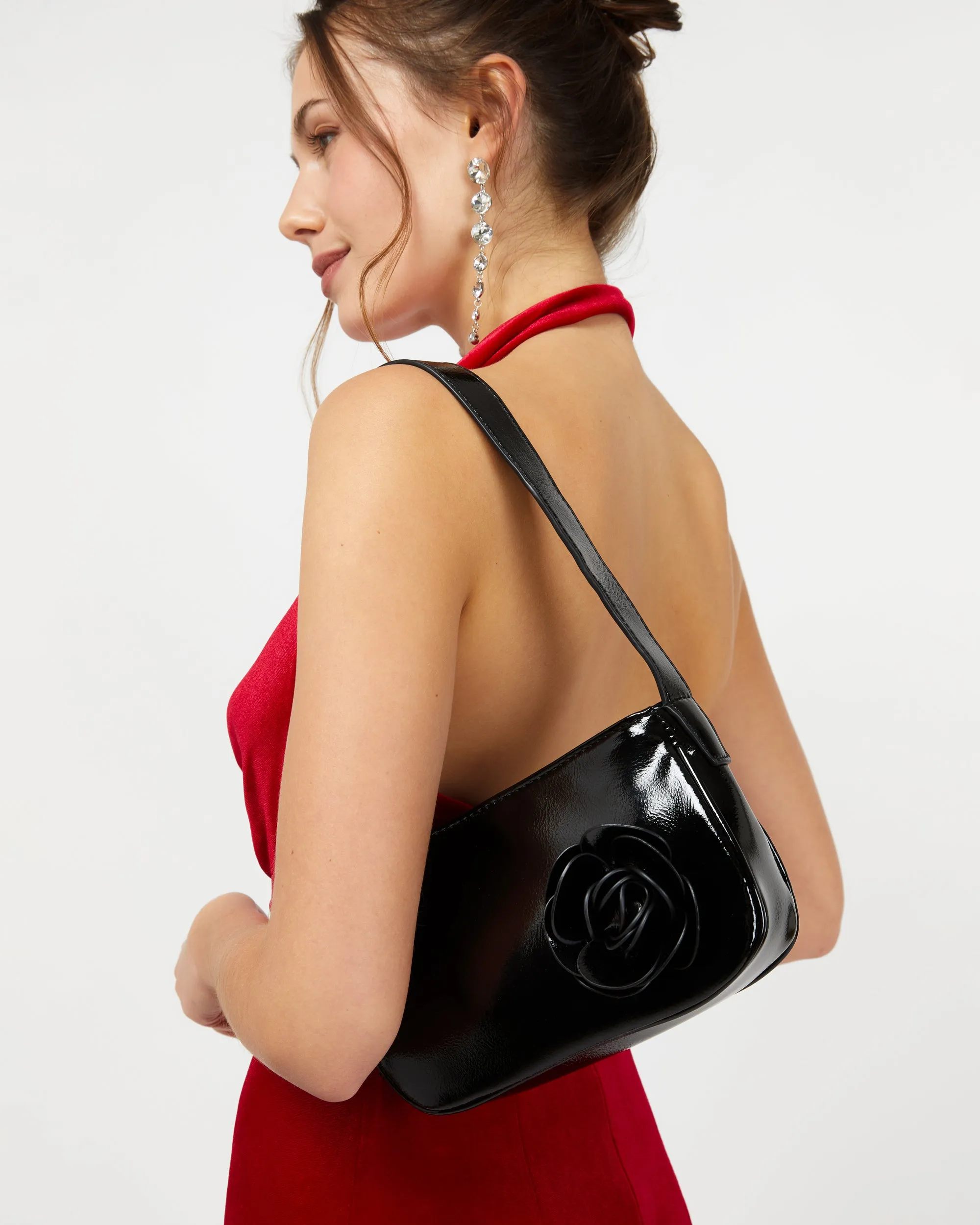 Zolu bolso de hombro de fiesta pequeo con detalle flor